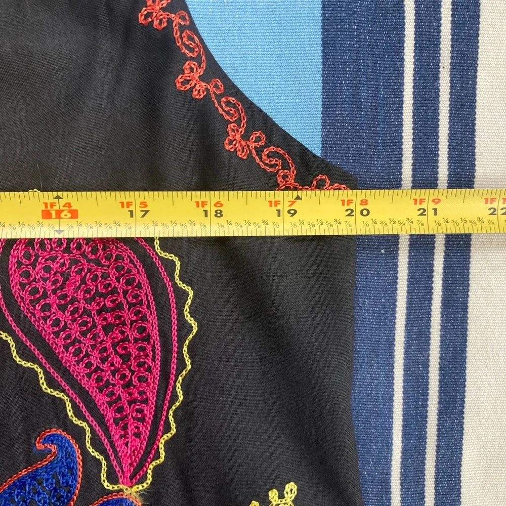 90s black embroidered boho vest small - Picture 12 of 12